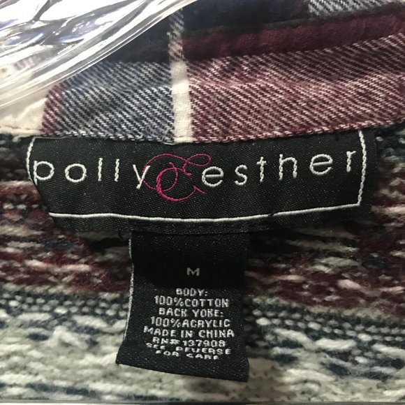 Purple & Gray Flannel Shirt w/ Knit Detail - Picture 5 of 5